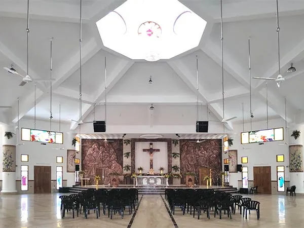 Bright interior nave